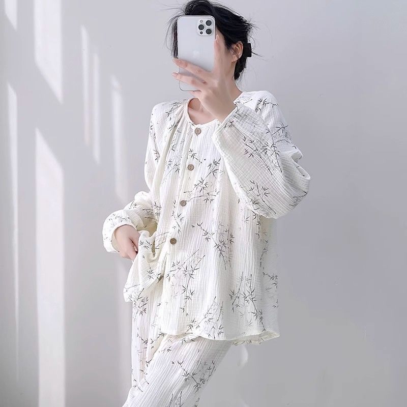 Summer Cotton Cardigan Homewear Women Short Sleeve Shorts 2 Pcs Breath photo 5 (style 733016)