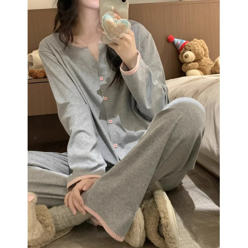 Summer Cotton-Like Cardigan Homewear Women Short Sleeve Shorts 2 Pcs B photo 4 (style 7335)