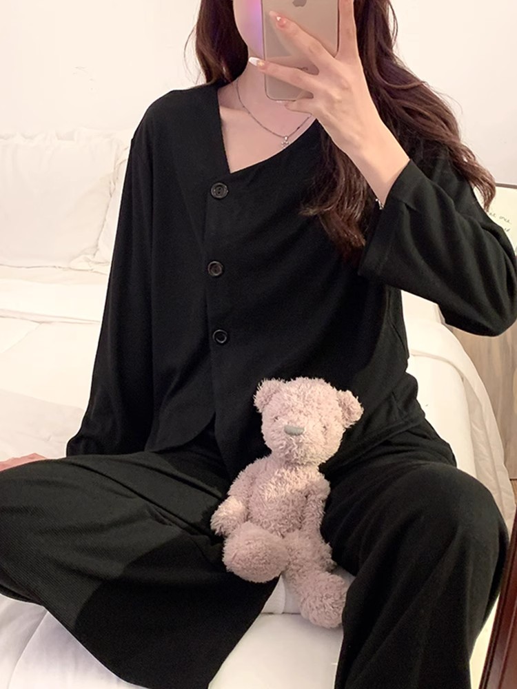 Summer Cotton-Like Long Sleeve Cardigan Homewear Women Short Sleeve Sh photo 2 (style 7337733873397340)