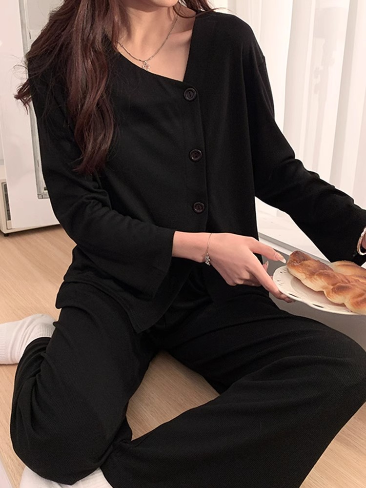Summer Cotton-Like Long Sleeve Cardigan Homewear Women Short Sleeve Sh photo 3 (style 7337733873397340)