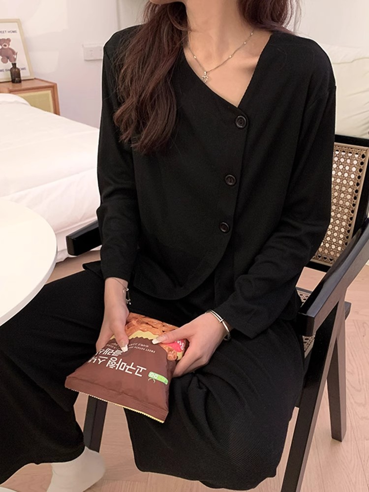 Summer Cotton-Like Long Sleeve Cardigan Homewear Women Short Sleeve Sh photo 4 (style 7337733873397340)