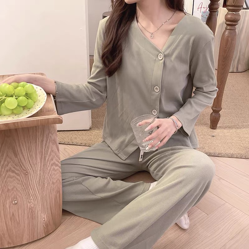 Summer Cotton-Like Long Sleeve Cardigan Homewear Women Short Sleeve Sh photo 6 (style 7337733873397340)
