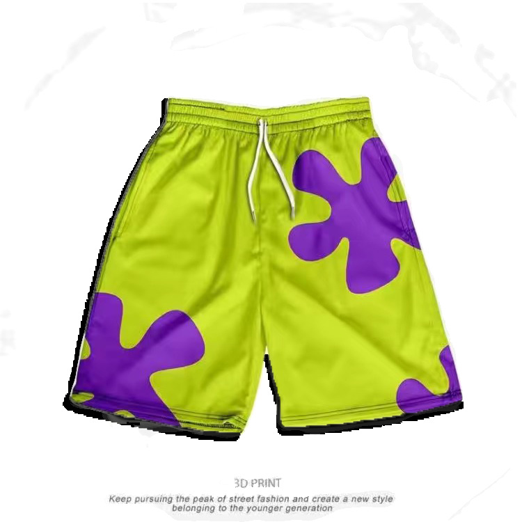 Summer Shorts Loose Home 5-Point Cartoon Print Sleep Shorts Casual Couple Beach Vacation