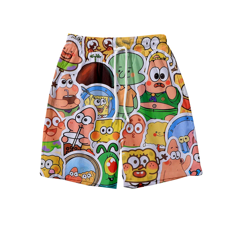 Summer Shorts Loose Home 5-Point Cartoon Print Sleep Shorts Casual Cou photo 2 (style 734339795387)