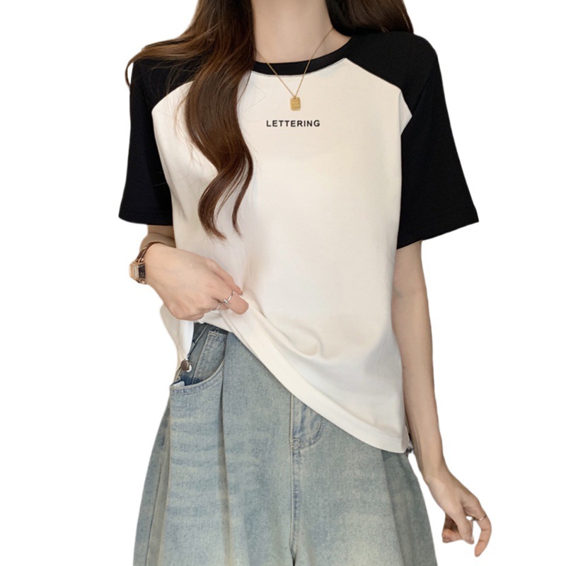 Plus Size Summer Print Drawstring Short Sleeve T-Shirt Base Fat Girls photo 5 (style 769109680417)