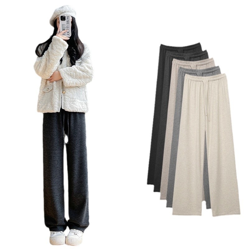 Spring Autumn New Lazy Zen Pants Ice Silk Wrinkled Wide Leg Pants Wome photo 5 (style 773082918509)