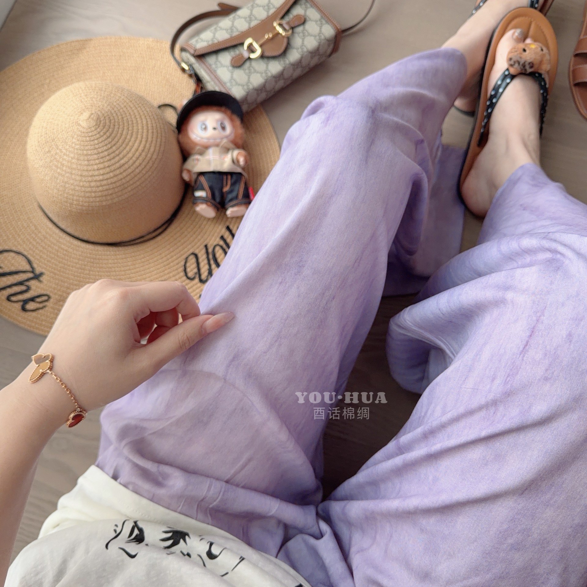 Cotton Poplin Sleep Pants Women Thin Cotton Poplin Wide Leg Pants Hot photo 3 (style 1688774303809148)