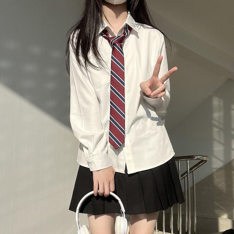 Blue JK Shirt Long Sleeve Outdoor Inner Spring Autumn School Style Nic photo 1 (style 793196704234)