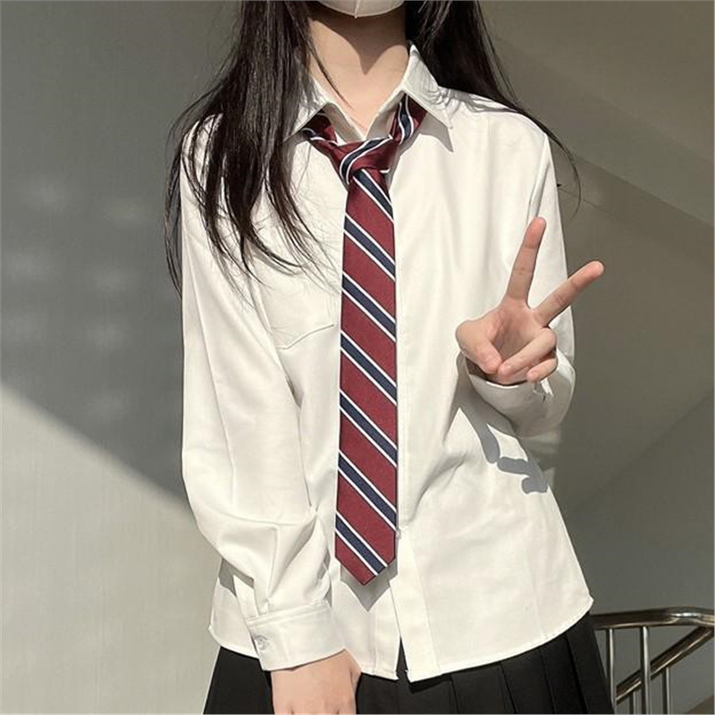 Blue JK Shirt Long Sleeve Outdoor Inner Spring Autumn School Style Nic photo 7 (style 793196704234)