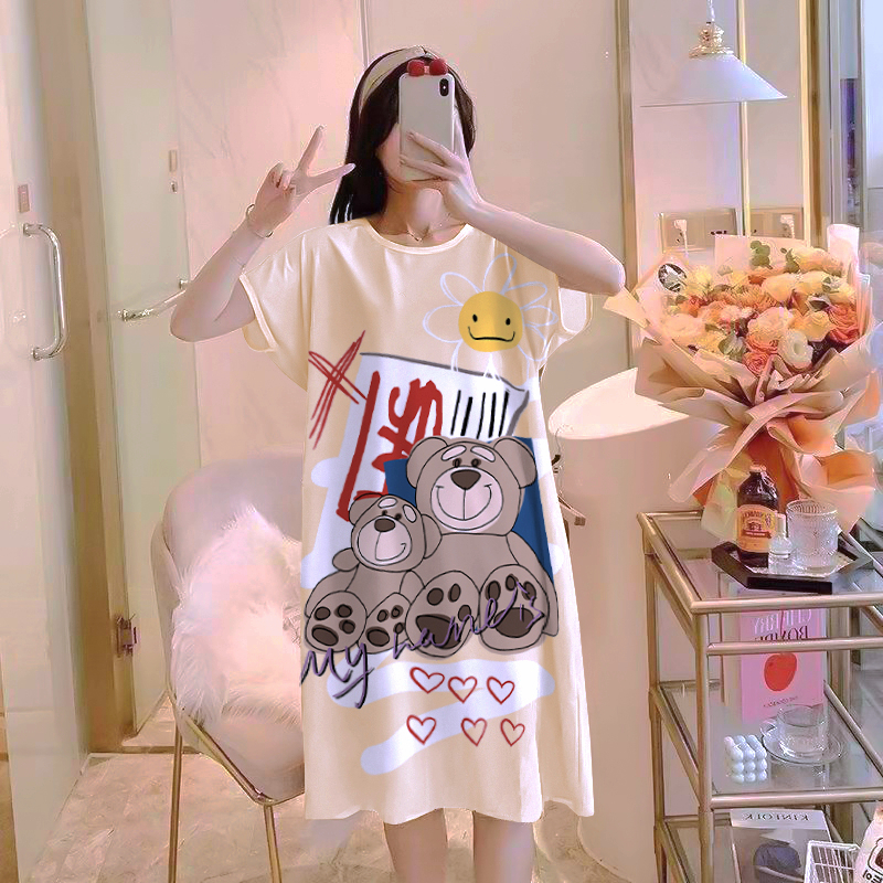 Summer Cotton Homewear Women Short Sleeve Shorts 2 Pcs Breathable Comf photo 3 (style 8)