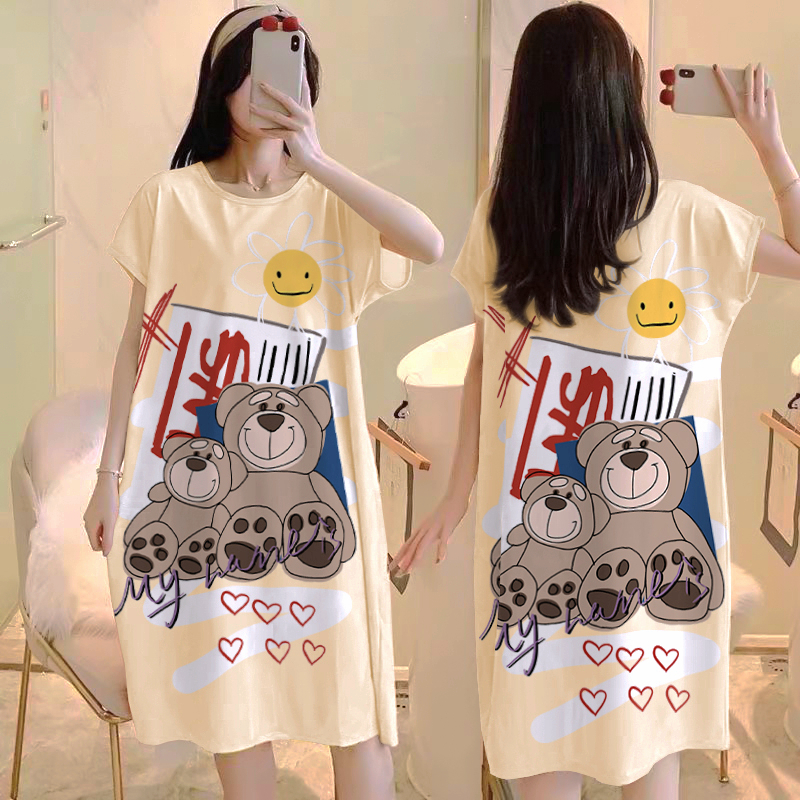 Summer Cotton Homewear Women Short Sleeve Shorts 2 Pcs Breathable Comf photo 4 (style 8)
