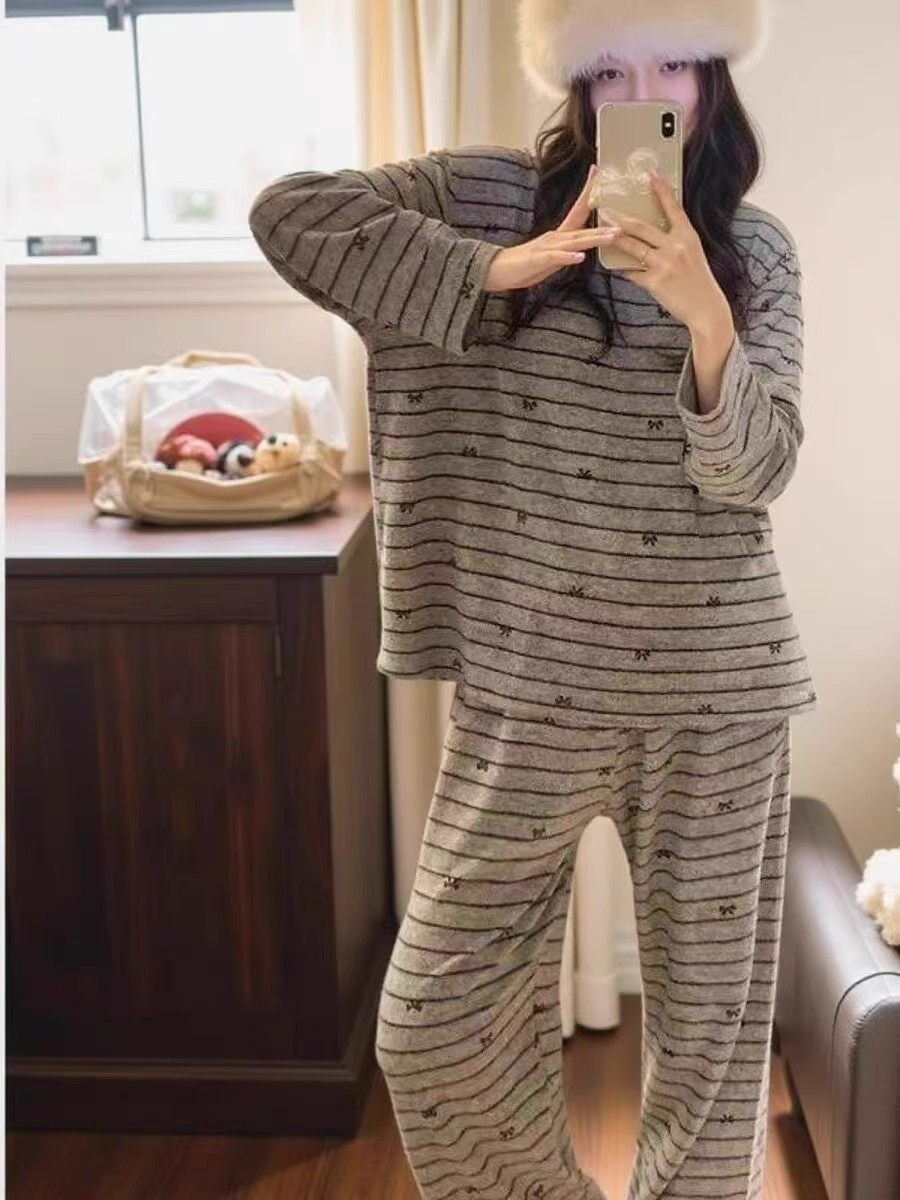 Women's Summer Imitation Cotton Pajama Set, Short Sleeve & Shorts, Bre photo 5 (style SM-FA03F7)