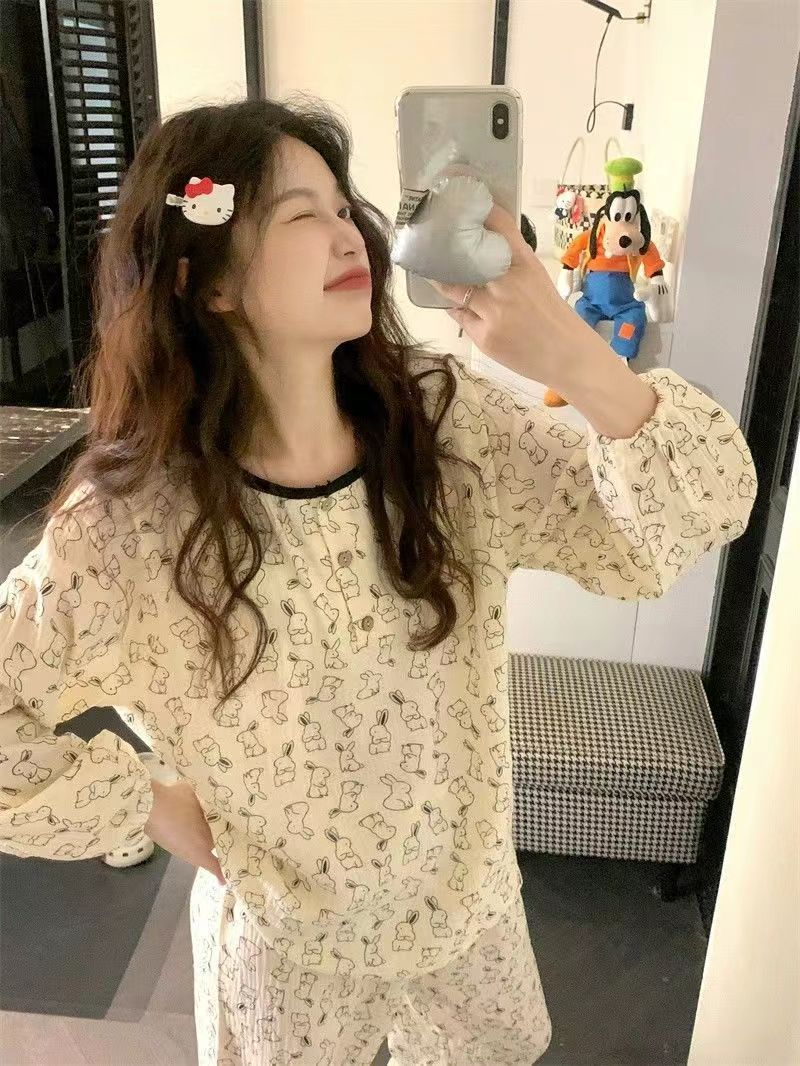 Summer Cotton Cardigan Pullover Homewear Women Short Sleeve Shorts 2 P photo 4 (style 8023)