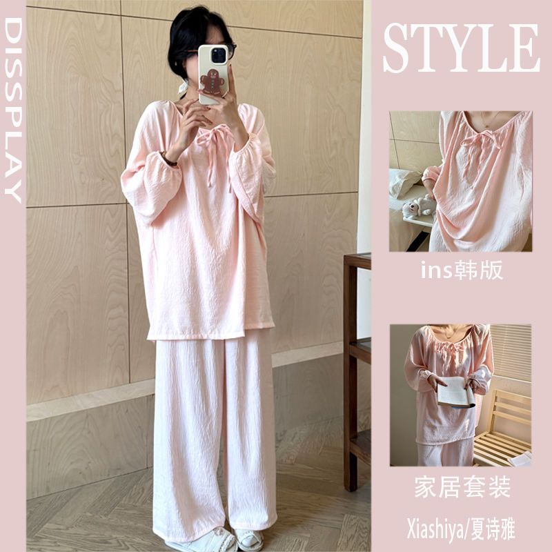Summer Cotton Homewear Women Short Sleeve Shorts 2 Pcs Breathable Comfort Wholesale