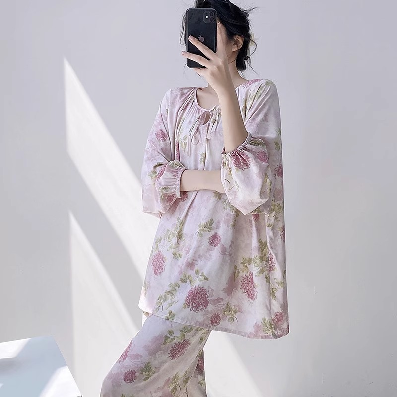 Women's Summer Cloud Cotton Short Sleeve & Shorts Loungewear Set photo 7 (style SM-B98948)