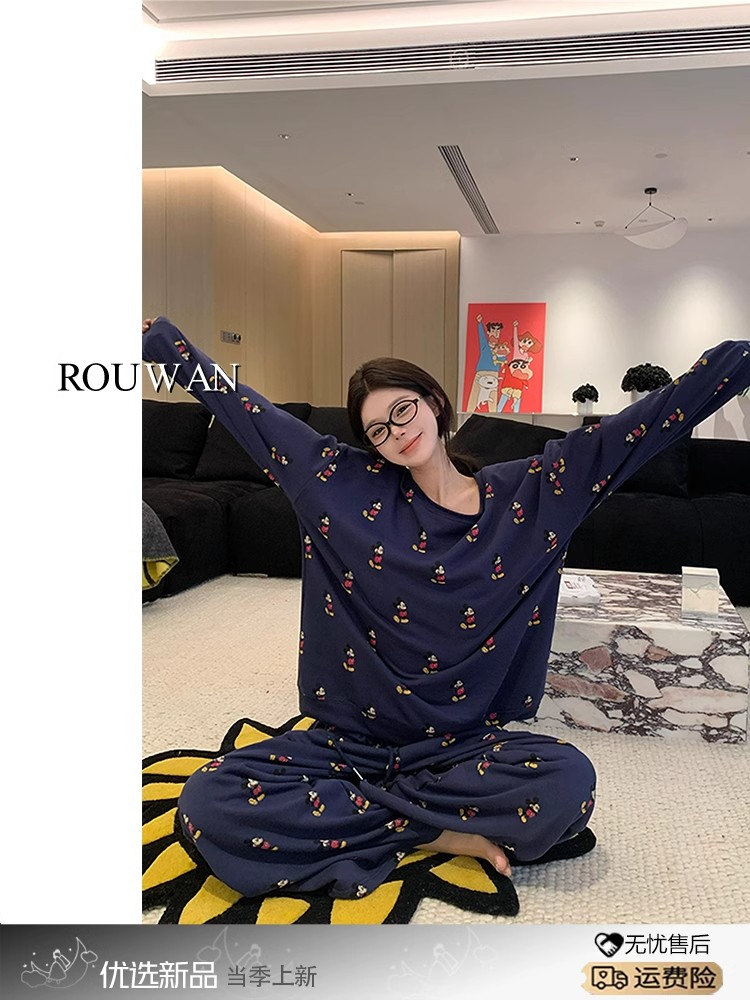 Summer Cotton-Like Homewear Women Short Sleeve Shorts 2 Pcs Breathable photo 3 (style 810113)