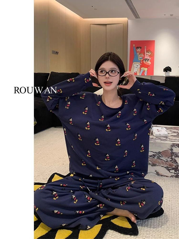 Summer Cotton-Like Homewear Women Short Sleeve Shorts 2 Pcs Breathable photo 4 (style 810113)