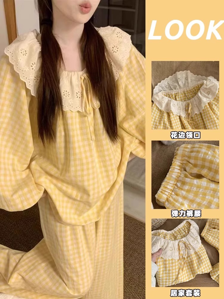 Summer Cloud Cotton Homewear Women Short Sleeve Shorts 2 Pcs Breathabl photo 6 (style 8103)