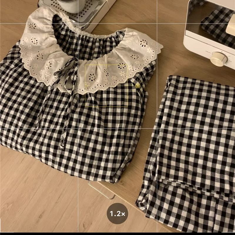 Summer Cloud Cotton Homewear Women Short Sleeve Shorts 2 Pcs Breathabl photo 5 (style 8105)