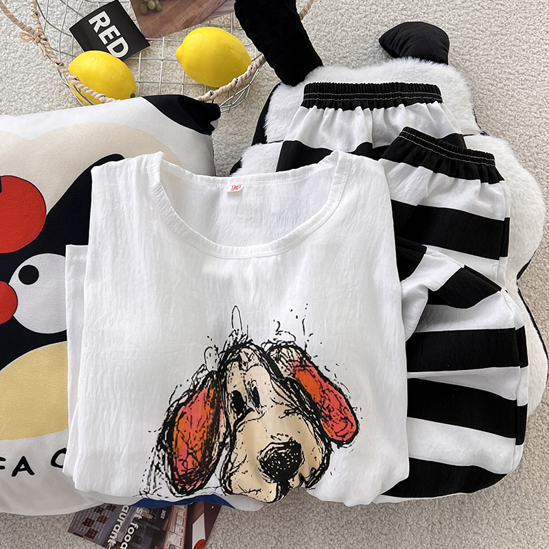 Summer Cloud Cotton With Pads Long Sleeve Homewear Women Short Sleeve Shorts 2 Pcs Wholesale