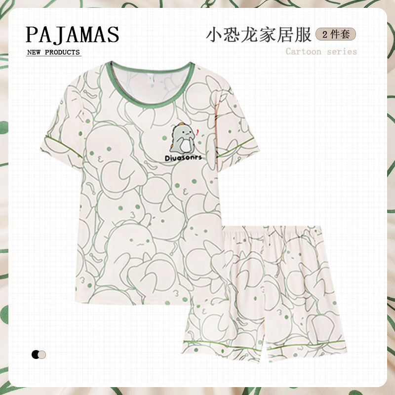2026 New Summer Pajamas Women Cute Short Sleeve Shorts Teen Homewear S photo 3 (style 811326325069)