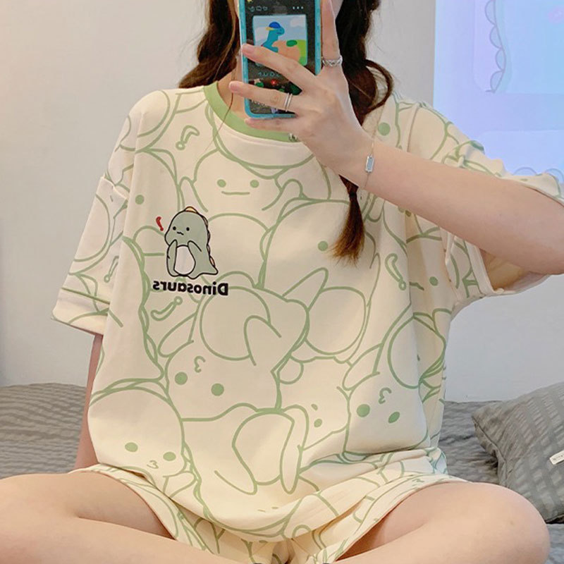 2026 New Summer Pajamas Women Cute Short Sleeve Shorts Teen Homewear S photo 4 (style 811326325069)