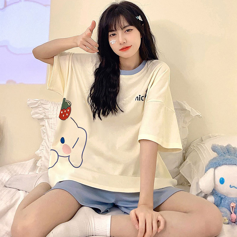2026 New Summer Pajamas Women Cute Short Sleeve Shorts Teen Homewear S photo 6 (style 811326325069)