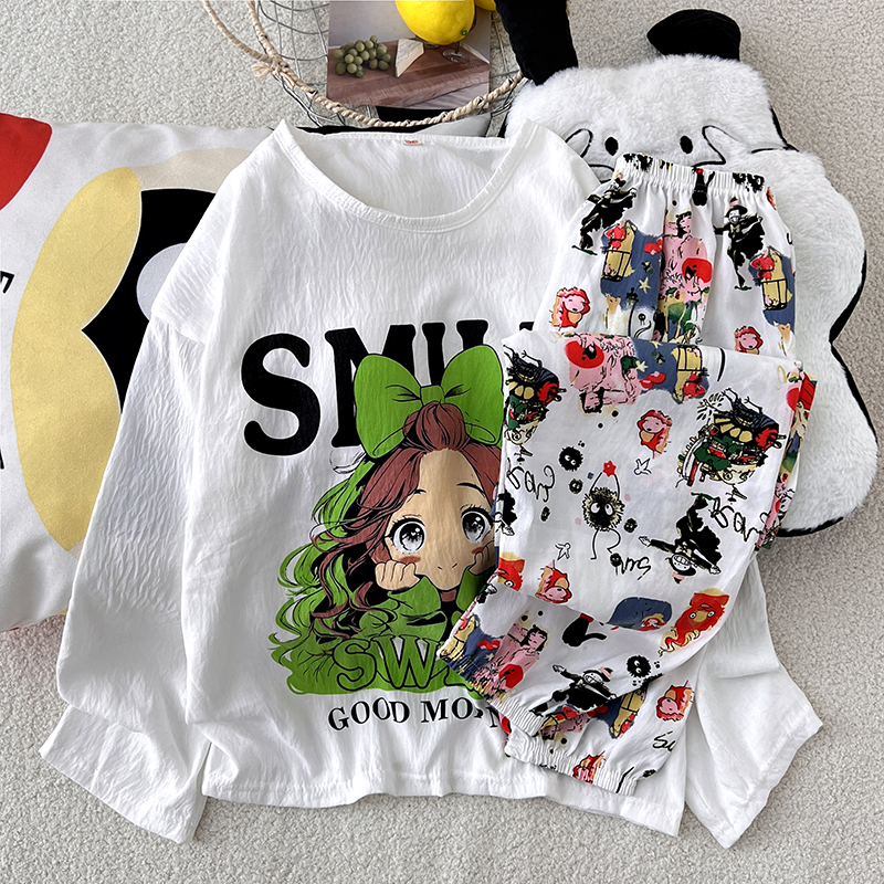Summer Cloud Cotton With Pads Long Sleeve Homewear Women Short Sleeve photo 5 (style 8138814514)
