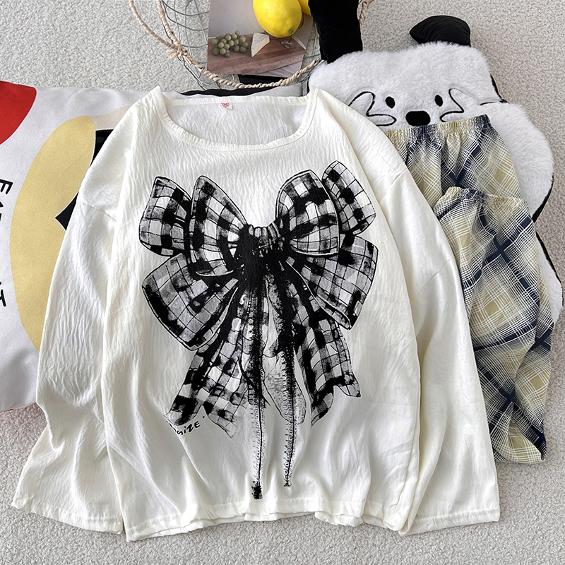Summer Cloud Cotton With Pads Long Sleeve Homewear Women Short Sleeve photo 7 (style 8138814514)