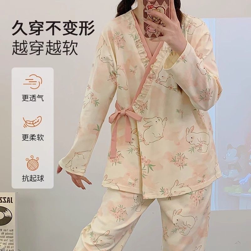 Summer Cloud Cotton Homewear Women Short Sleeve Shorts 2 Pcs Breathabl photo 3 (style 8146)