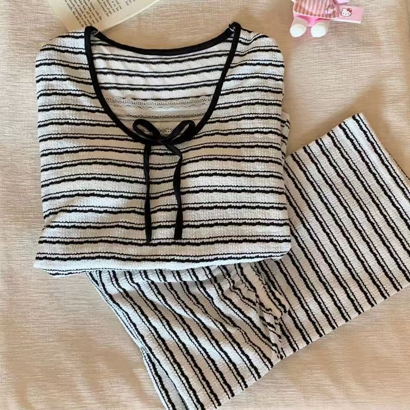Summer Cloud Cotton With Pads Homewear Women Short Sleeve Shorts 2 Pcs photo 6 (style 81478148)