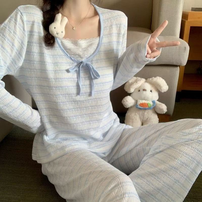 Summer Cloud Cotton With Pads Homewear Women Short Sleeve Shorts 2 Pcs photo 7 (style 81478148)