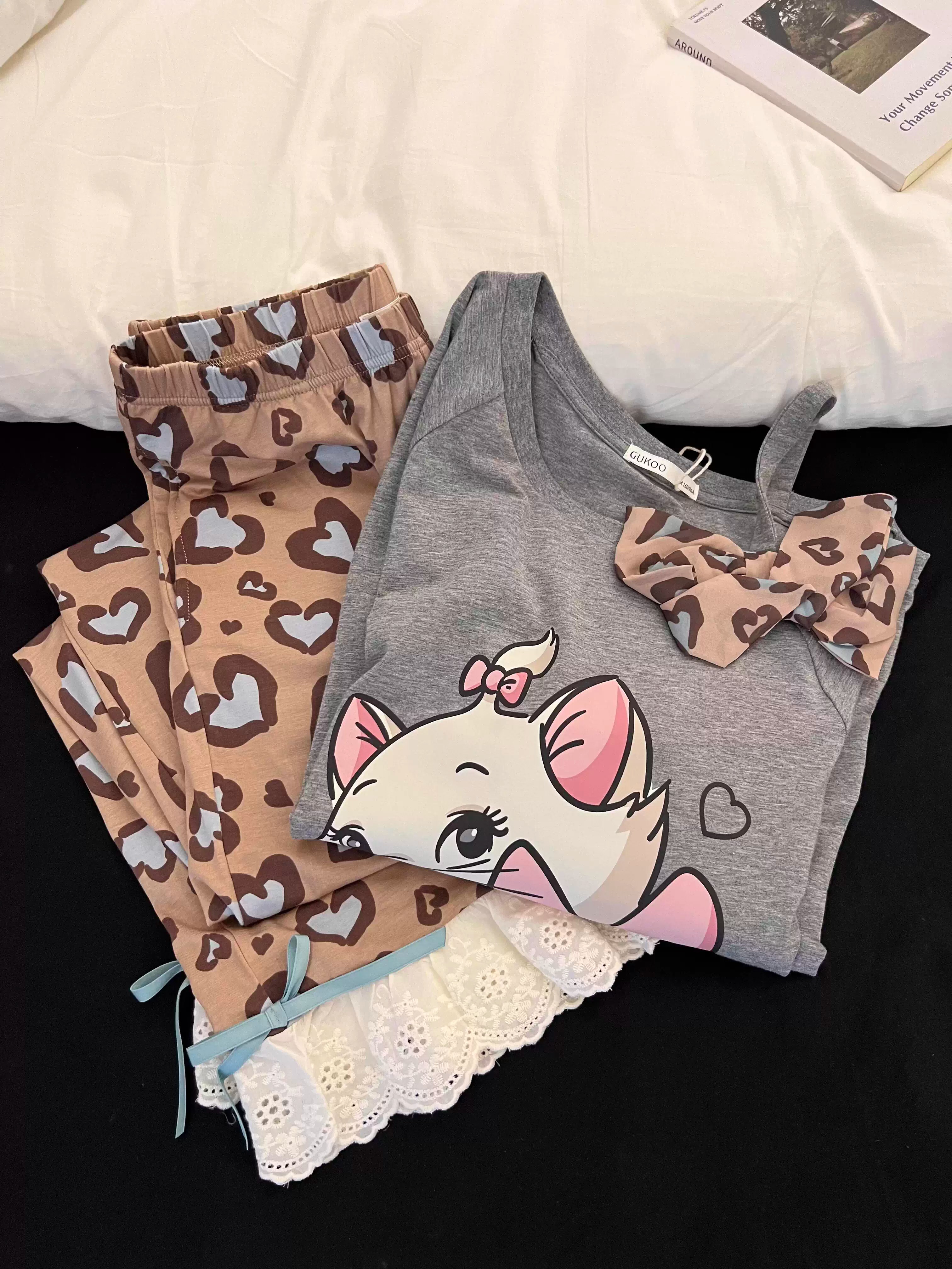 Summer Cotton-Like Homewear Women Short Sleeve Shorts 2 Pcs Breathable photo 2 (style 8149)