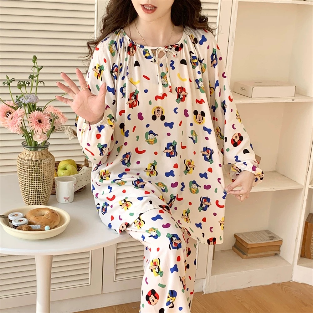 Summer Cloud Cotton Homewear Women Short Sleeve Shorts 2 Pcs Breathabl photo 7 (style 8150815114)