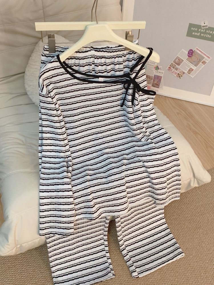 Summer Cotton Homewear Women Short Sleeve Shorts 2 Pcs Breathable Comf photo 4 (style 8153)