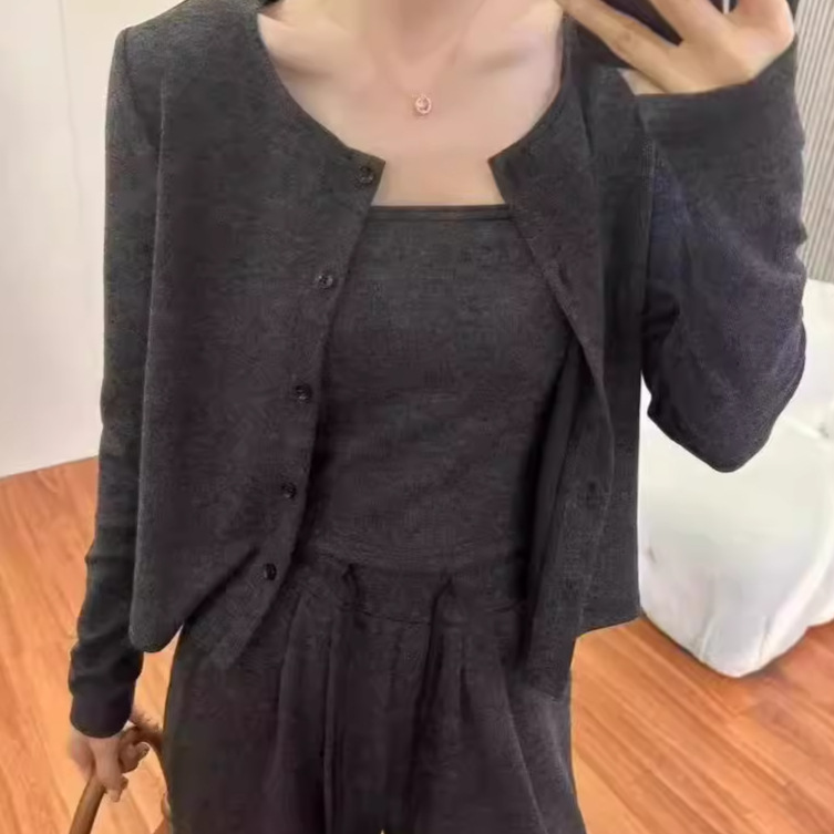 Spring New Fleece Glutinous Rice 3 Pcs Set Fashion Slim Premium Drape photo 3 (style 826558262275)