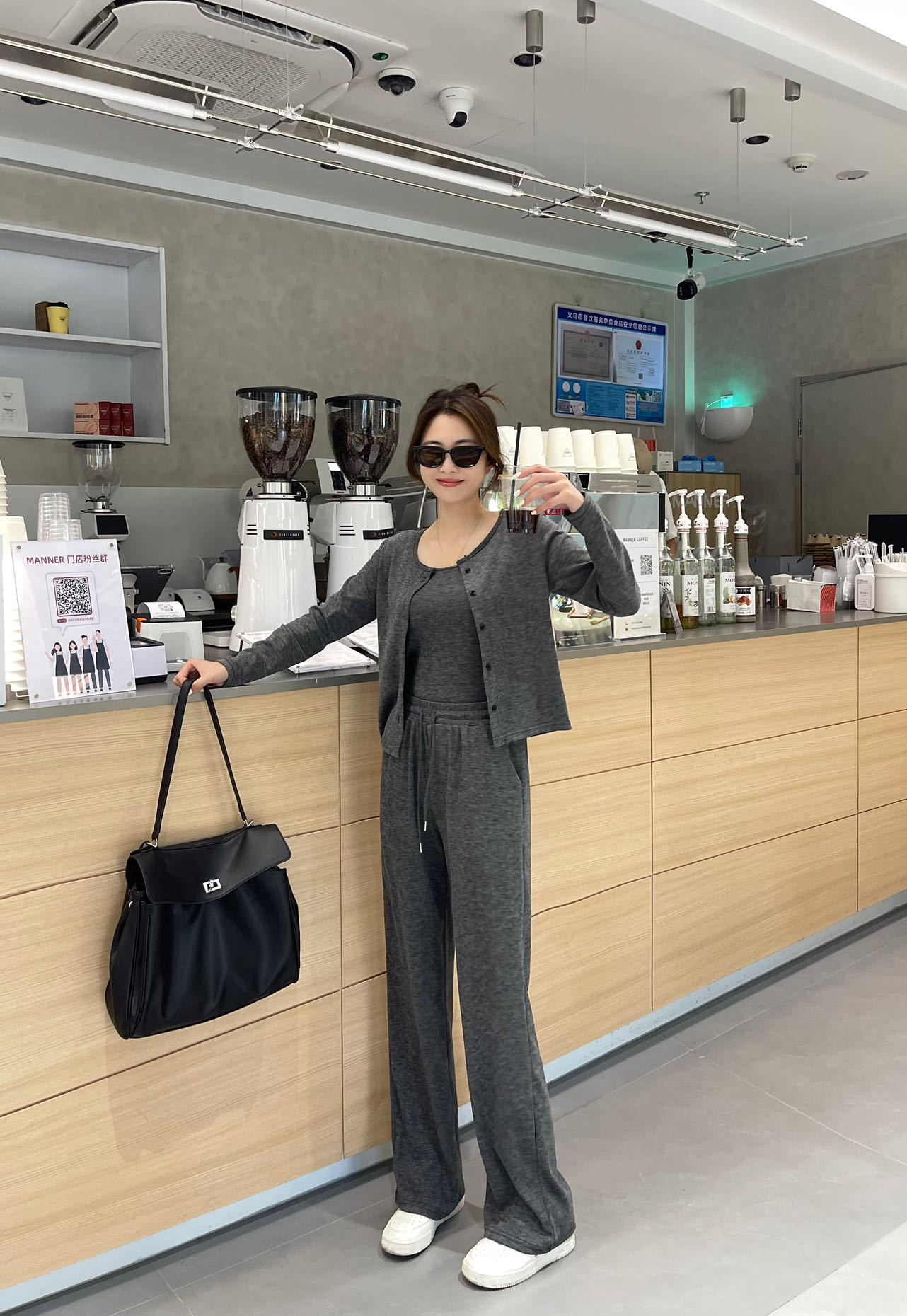 Spring New Fleece Glutinous Rice 3 Pcs Set Fashion Slim Premium Drape photo 6 (style 826558262275)