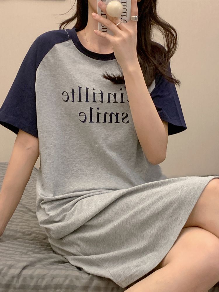 Women's Summer Faux Cotton Slip Nightgown - Loose Fit, Slimming, Breat photo 3 (style SM-398D68)