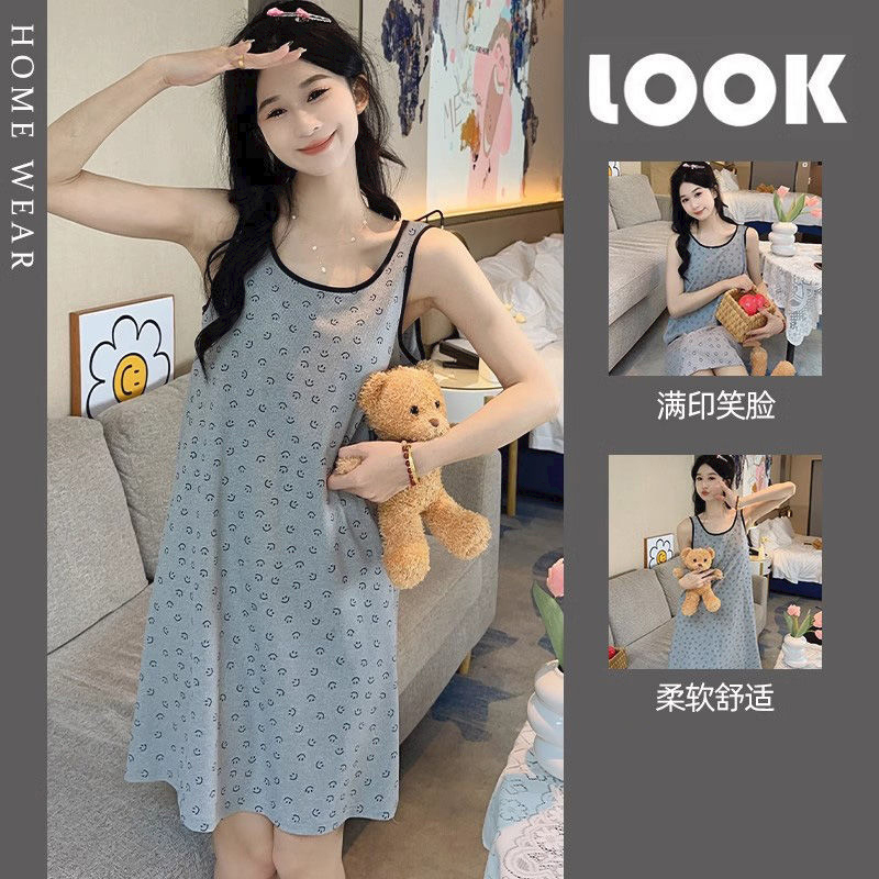 Women's Summer Cotton-Feel Tank Top & Shorts Loungewear Set photo 2 (style SM-4A7A16)