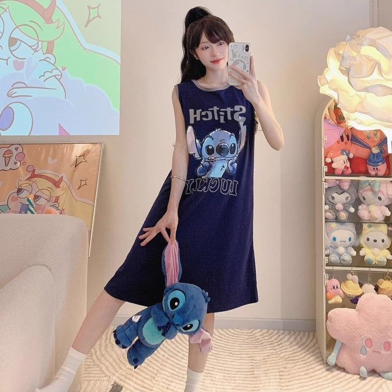 Women's Summer Faux Cotton Slip Nightgown - Loose Fit, Slimming, Breat photo 5 (style SM-A81882)
