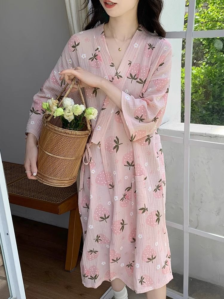 Summer Cotton Camisole Nightgown Women Loose Slim Breathable Home Dres photo 6 (style 9)