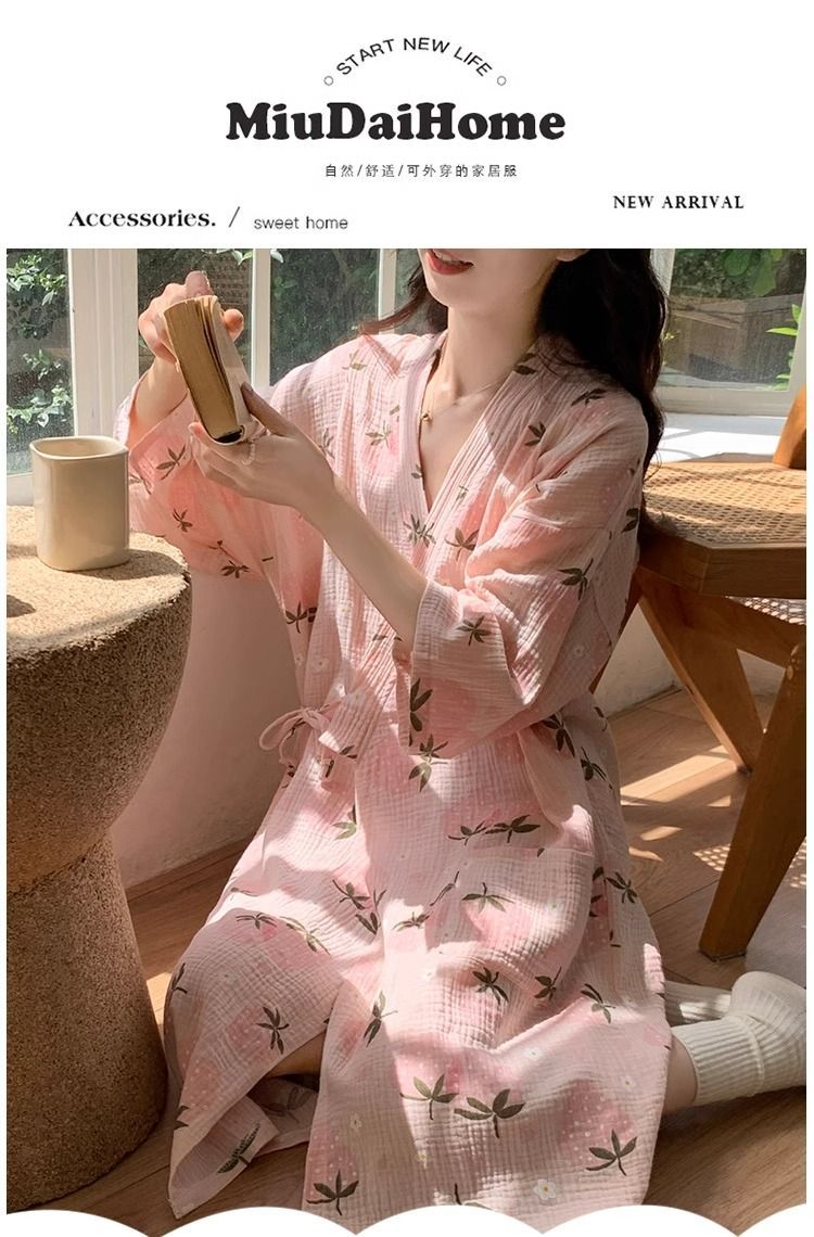 Summer Cotton Camisole Nightgown Women Loose Slim Breathable Home Dres photo 7 (style 9)