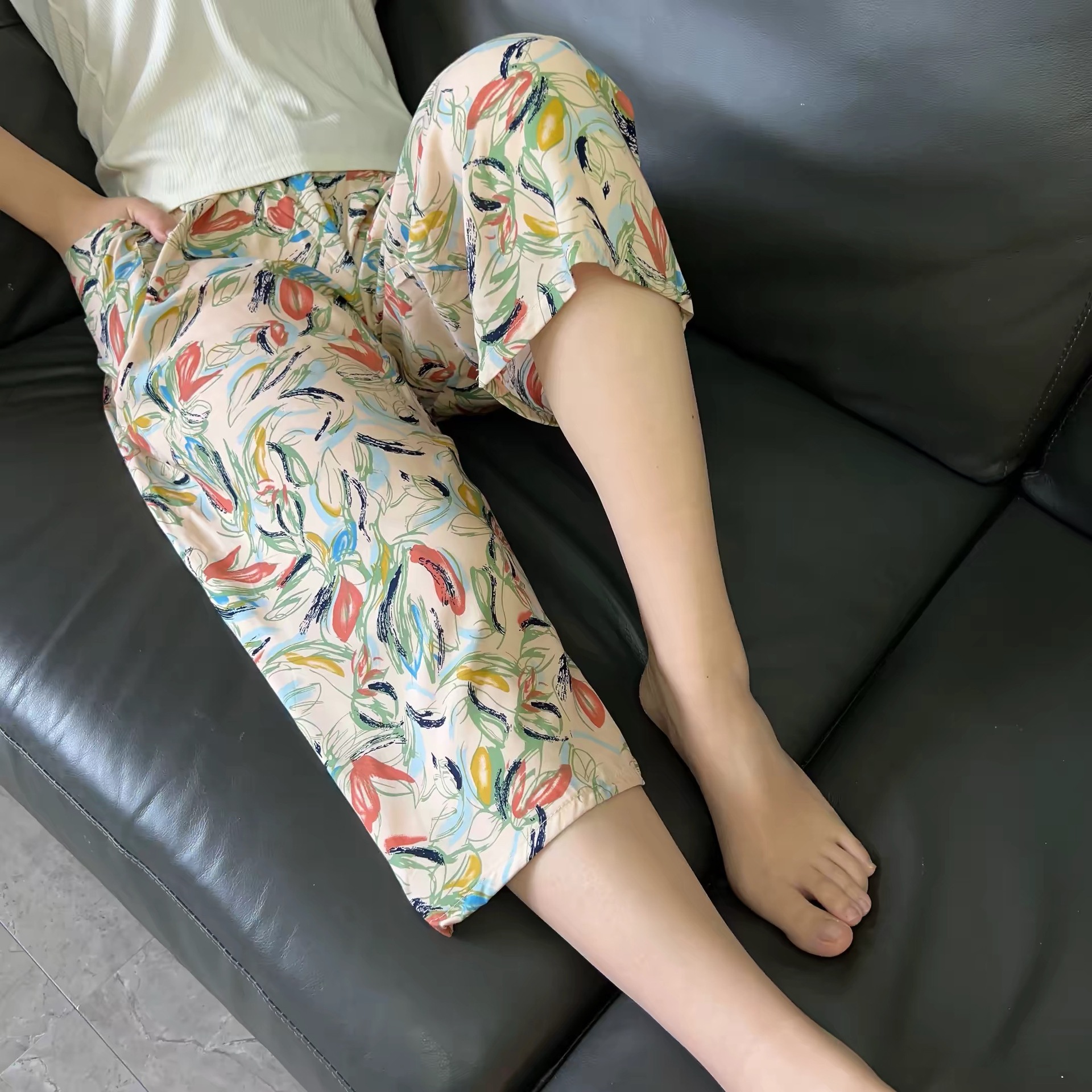 2026 New Hot Cotton 7-Point Sports Pants Summer Thin Home Quick Dry Wi photo 1 (style 901431208897)