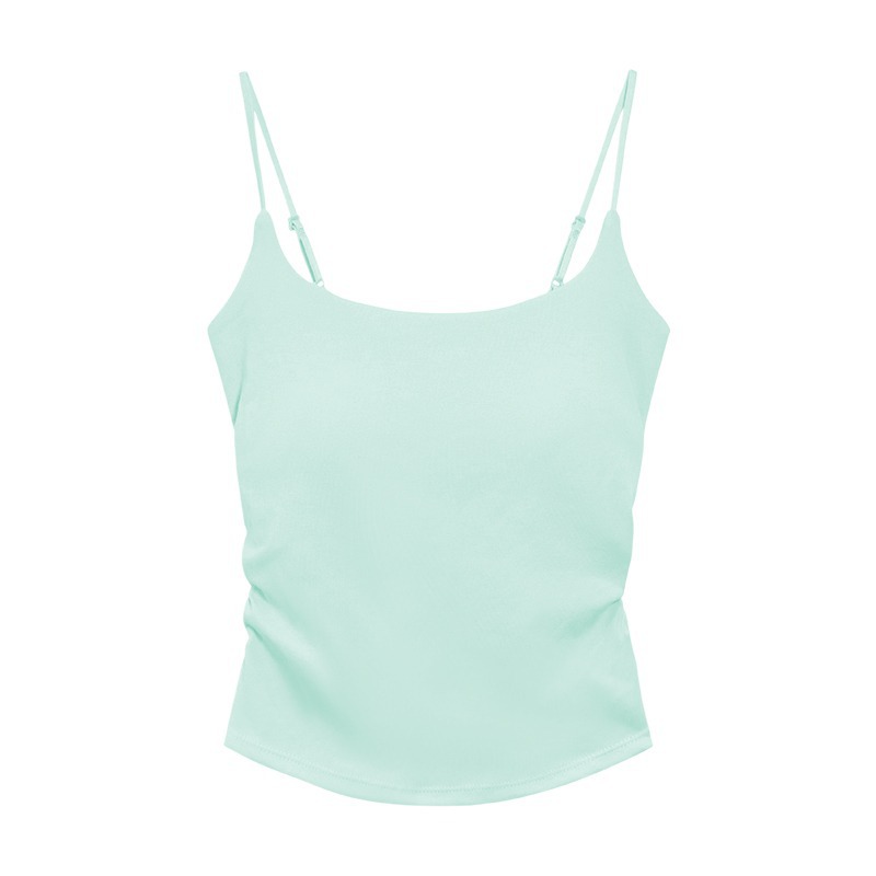 Sweet Design Pleated Camisole Women With Pads Built-in Cup Inner Outdo photo 5 (style 905230004736)
