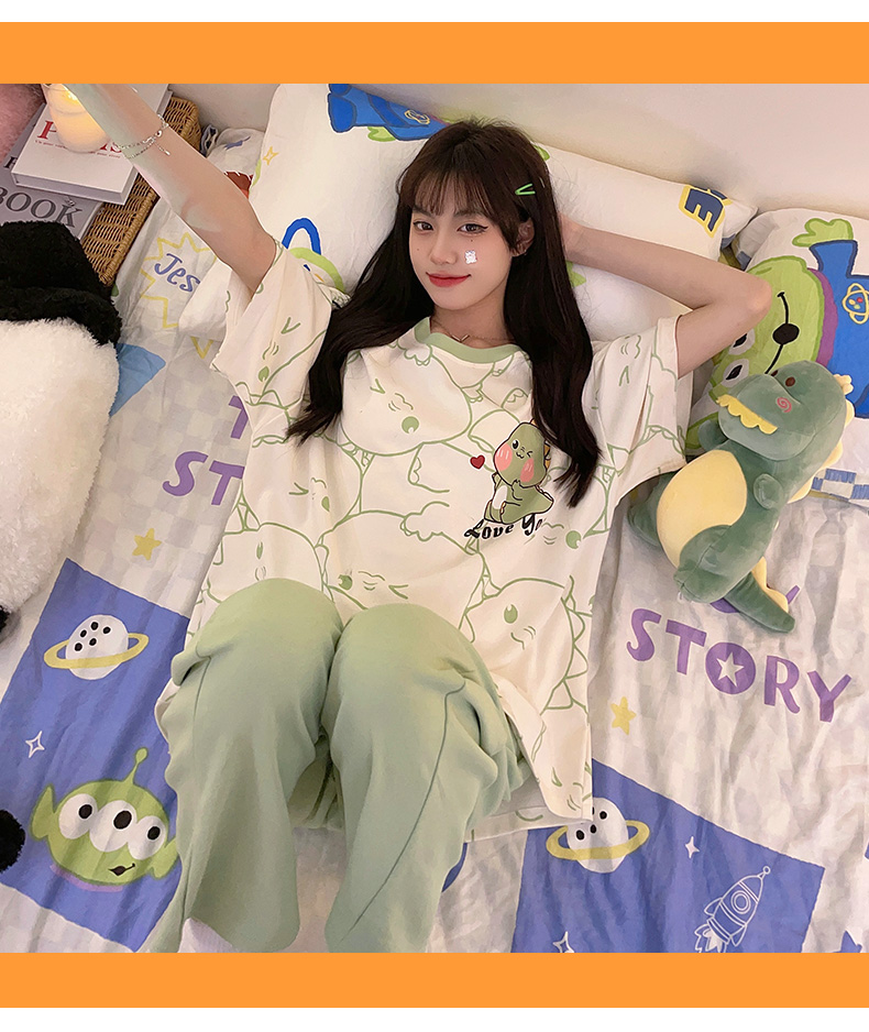 Women's Summer Cotton Short Sleeve & Shorts Loungewear Set photo 7 (style SM-2F906F)