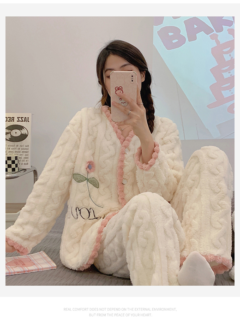 Summer Cotton Cardigan Homewear Women Short Sleeve Shorts 2 Pcs Breath photo 7 (style 055056)