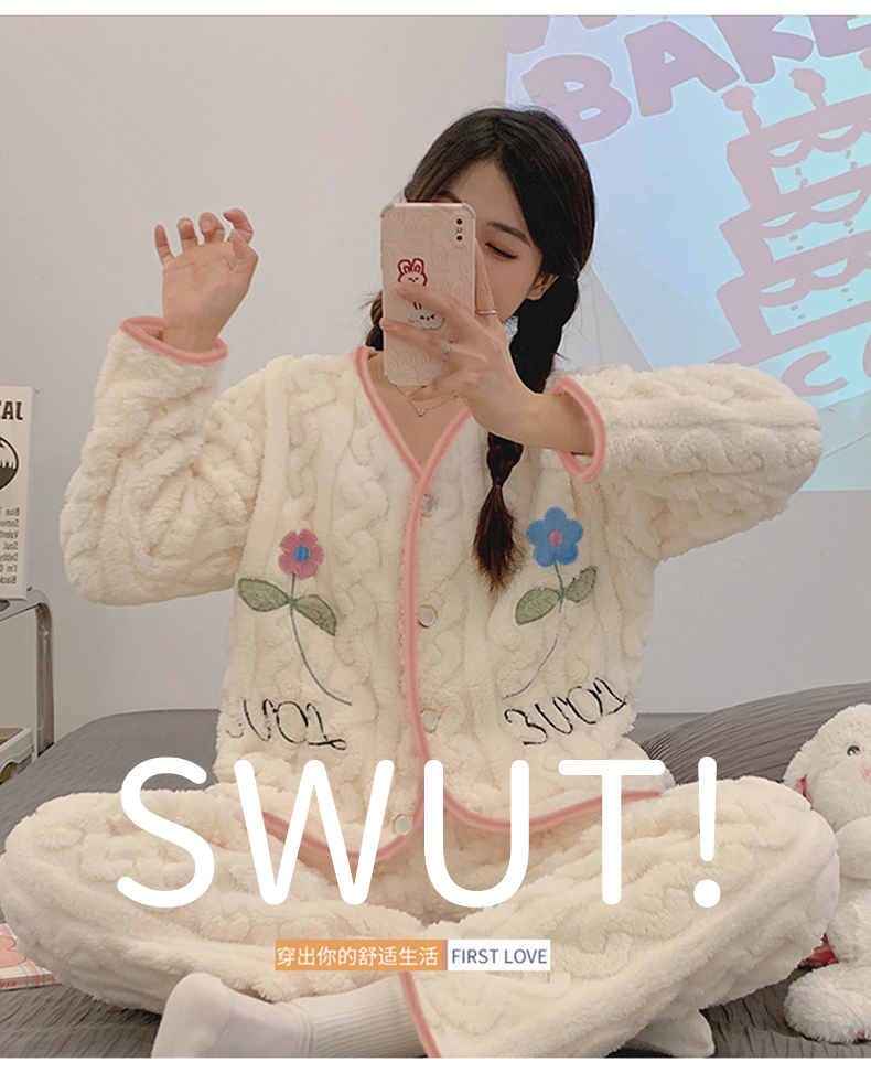 Summer Cotton Cardigan Homewear Women Short Sleeve Shorts 2 Pcs Breath photo 6 (style 056)
