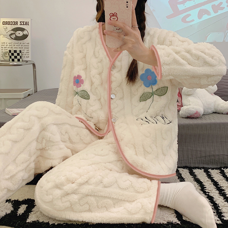 Summer Cotton Cardigan Homewear Women Short Sleeve Shorts 2 Pcs Breath photo 3 (style 056)