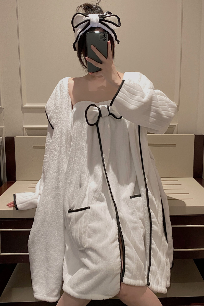 Summer Cotton Bowknot Homewear Women Short Sleeve Shorts 2 Pcs Breatha photo 2 (style 115242)
