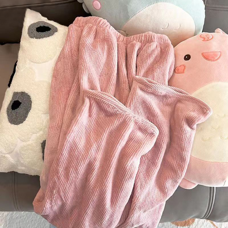 Autumn Winter Flannel Homewear Women Short Sleeve Shorts 2 Pcs Thick W photo 7 (style 235)